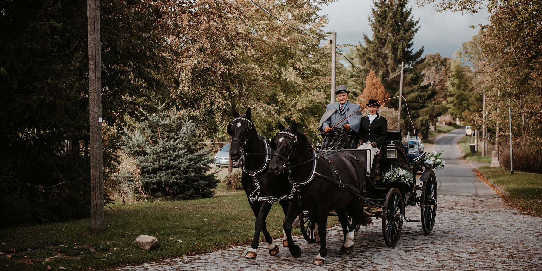 Kutschenfahrt zur Hochzeit Schloss Gamehl
